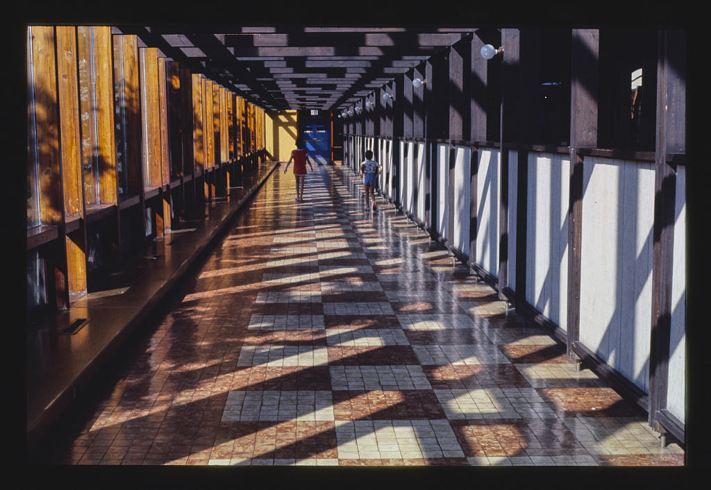 Indoor pool walkway